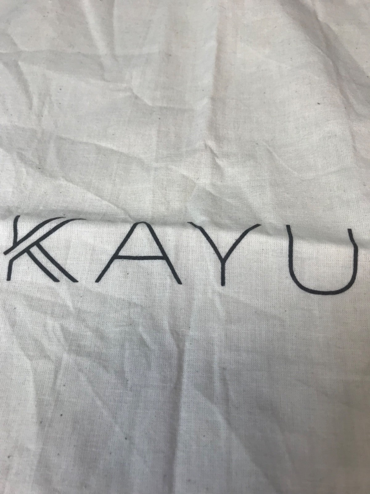 KAYU White and Black Drawstring Dust Bag for Handbag Storage - 17.5" x 16"