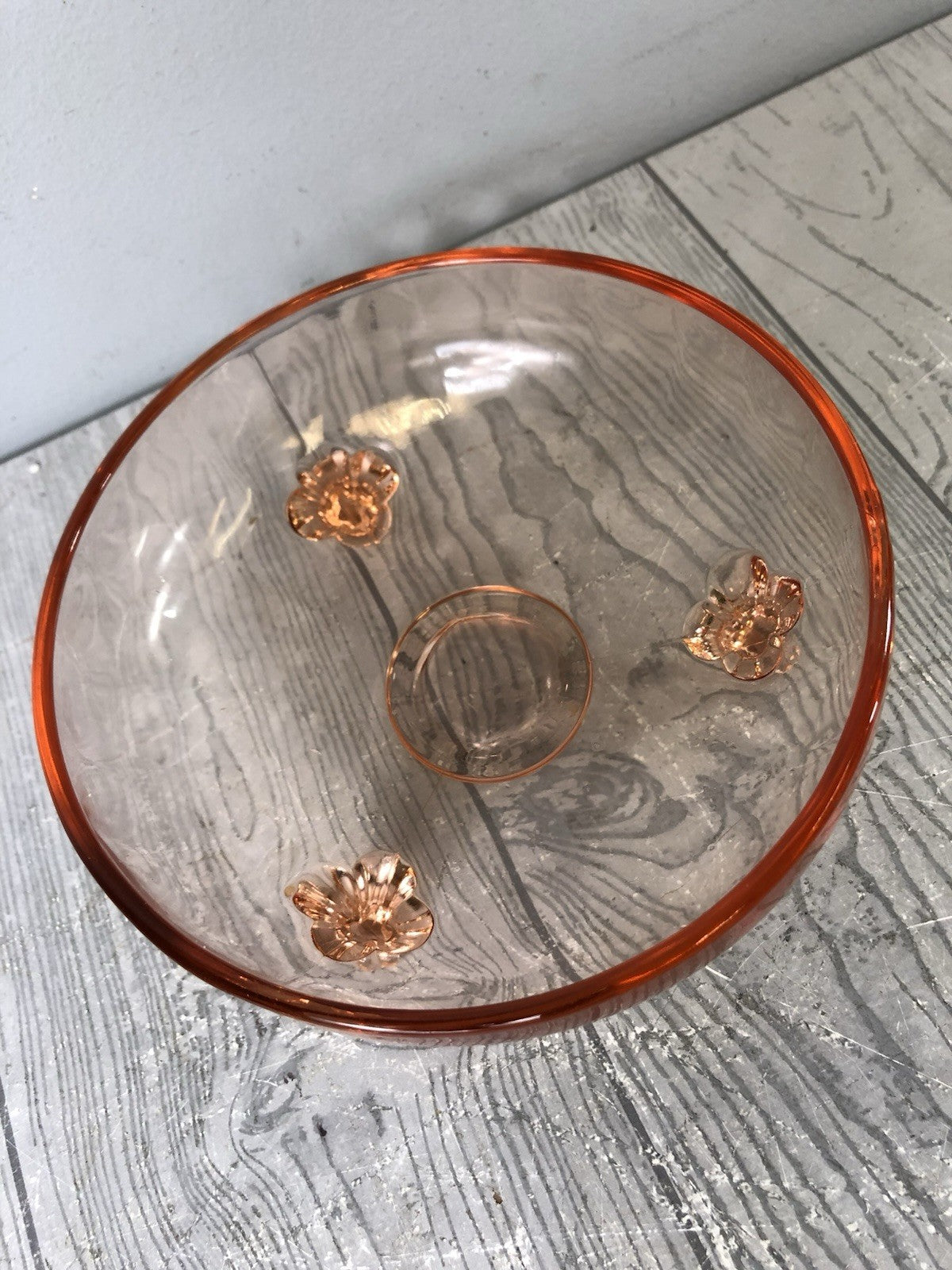 Light Pink Decorative Trinket Bowl for Home Decor - Floral Designs - W/ Lid