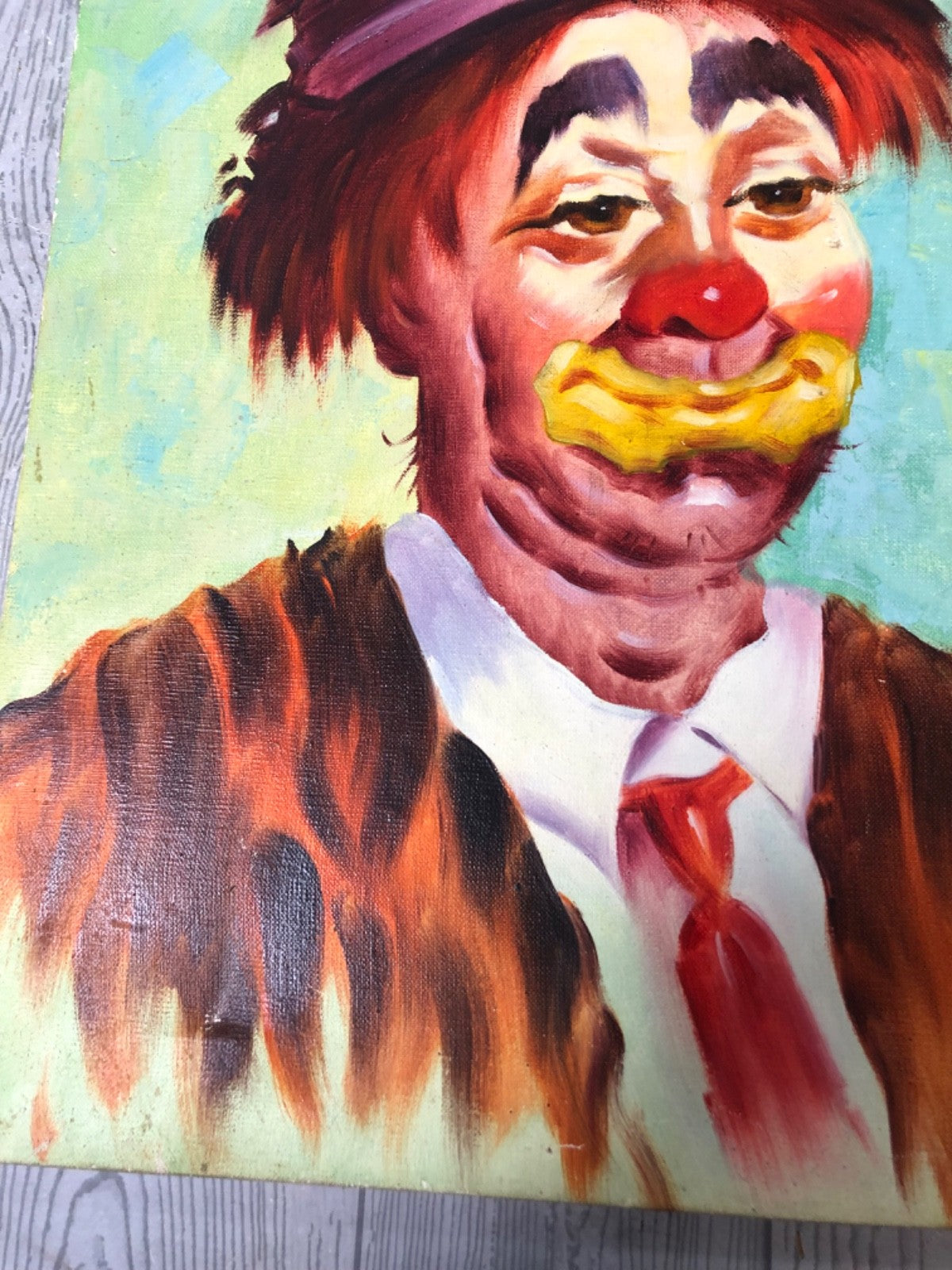 "THE CLOWN " Print Replica by T. Evans - Not Framed - Painting on Canvas