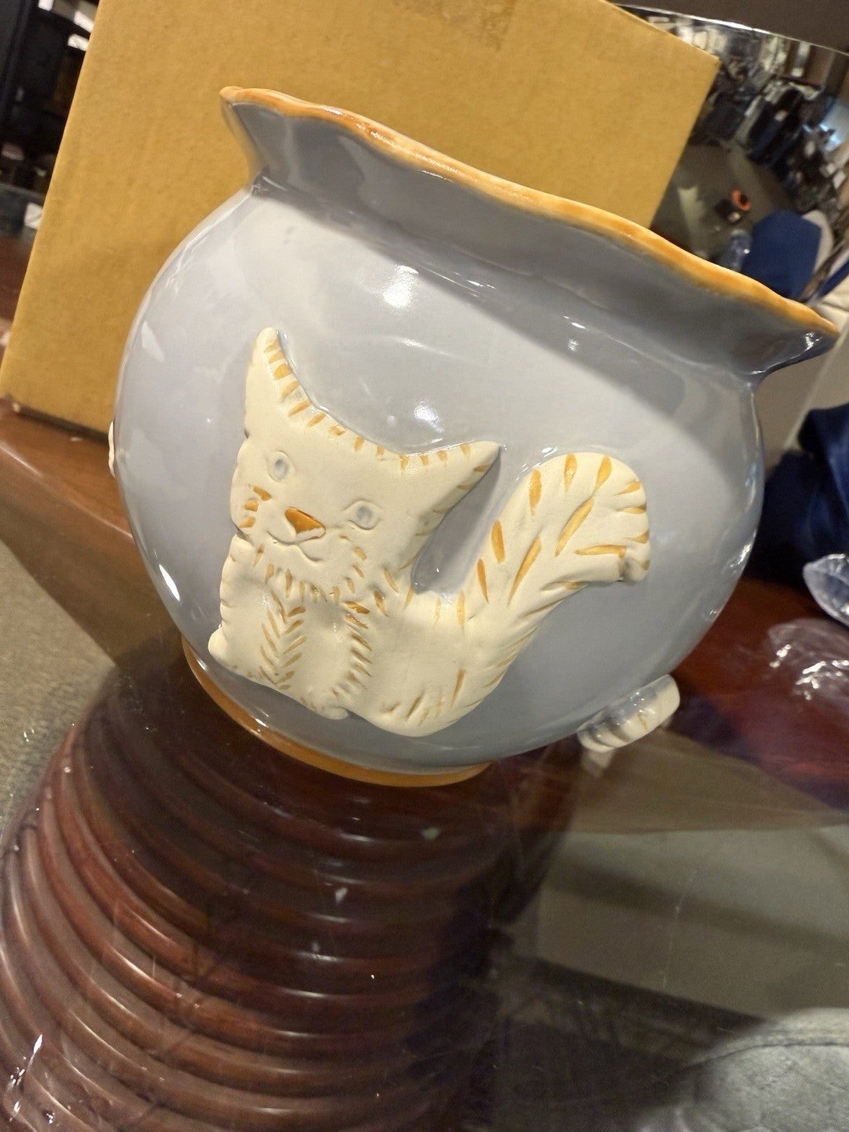 Carmel Ceramica Cat Treat Jar New In Box Buy In Bulk And Save!