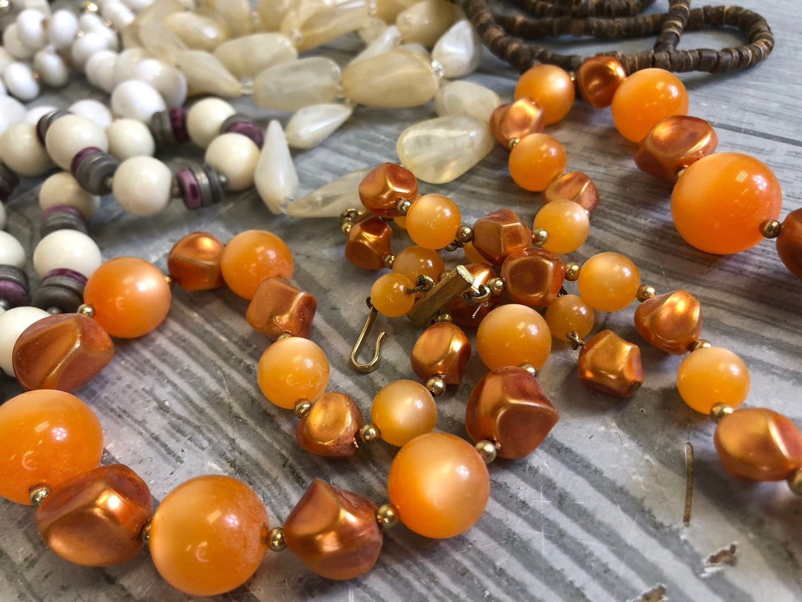 1.8 Pound Lot of Assorted Beaded Costume Necklaces- Different Colors and Styles