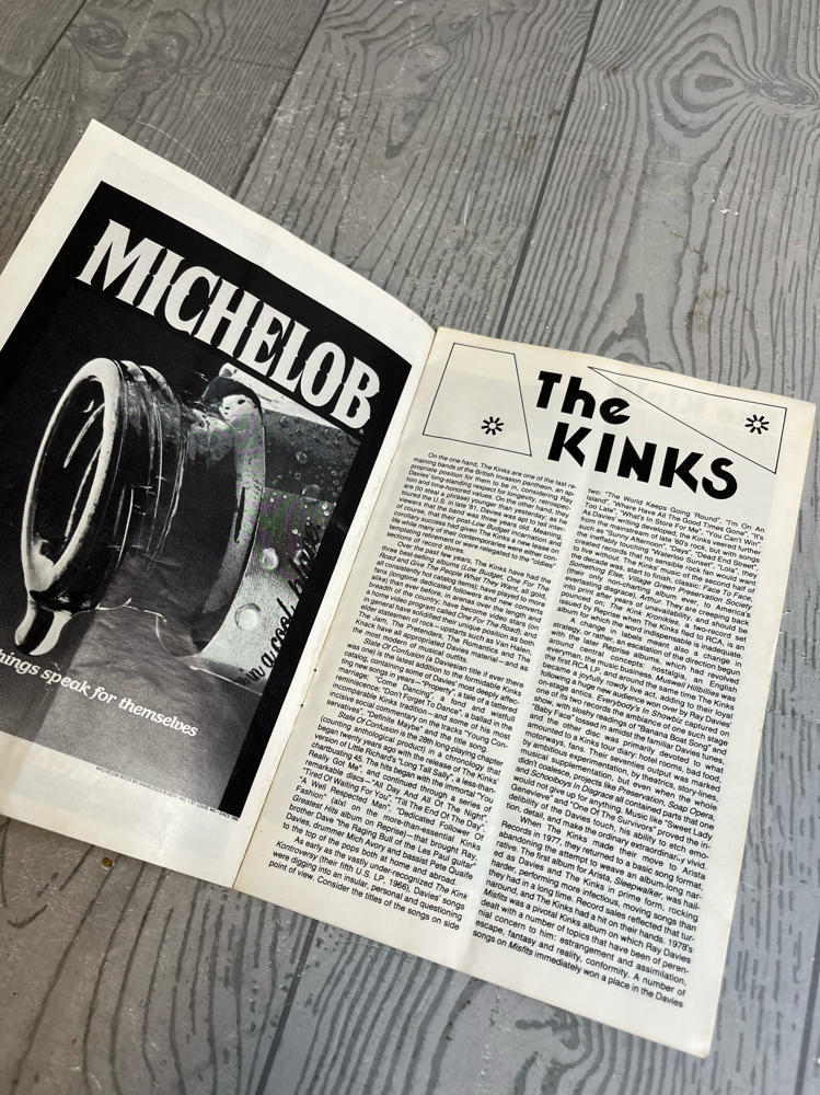 1983 The Kinks Ray Davies Rock & Roll Concert Program Meadowlands Arena Jersey