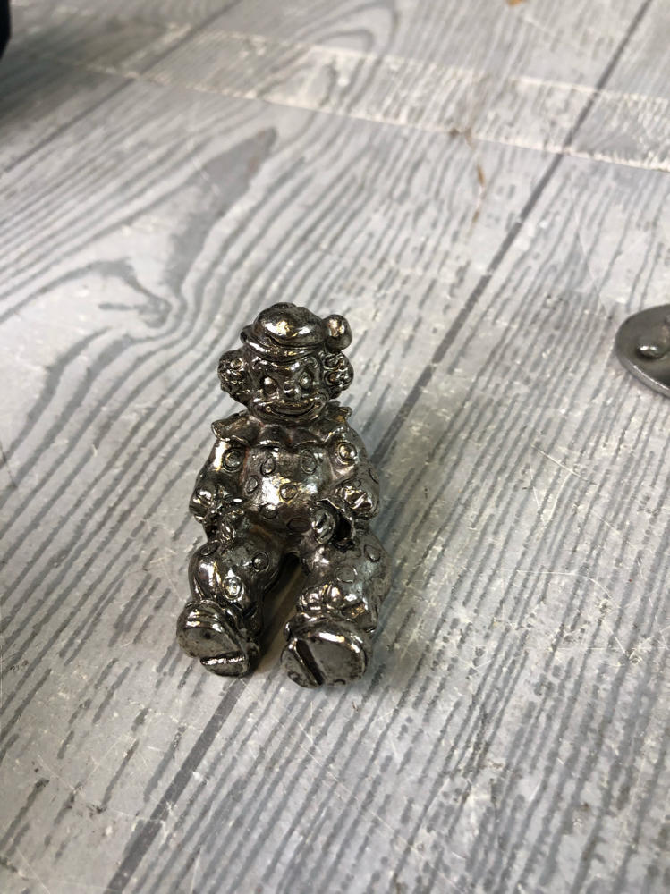 Vintage Metal Clown Figurines Mini Detailed Circus Sculptures