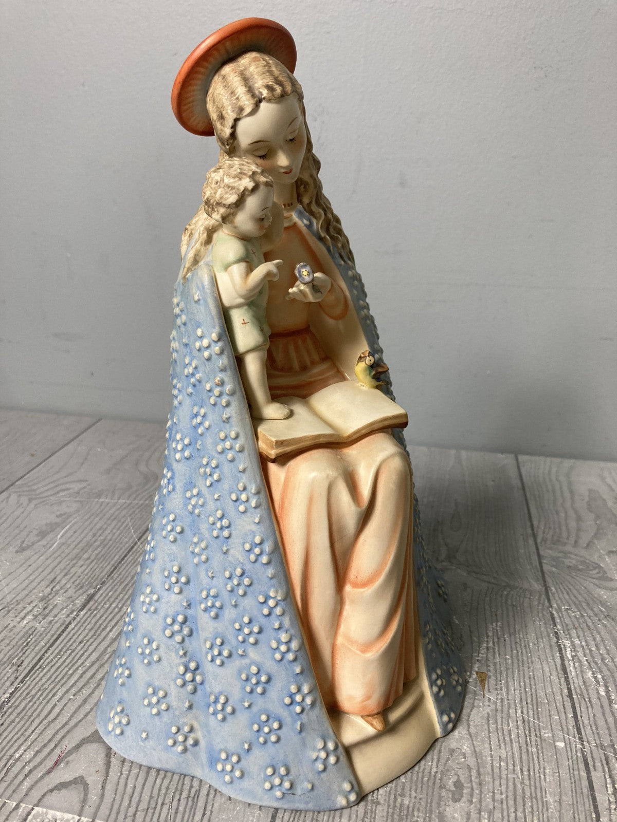 Hummel Goebel Flower Madonna Goebel Hummel Figurine Mary With Baby Jesus & Bird