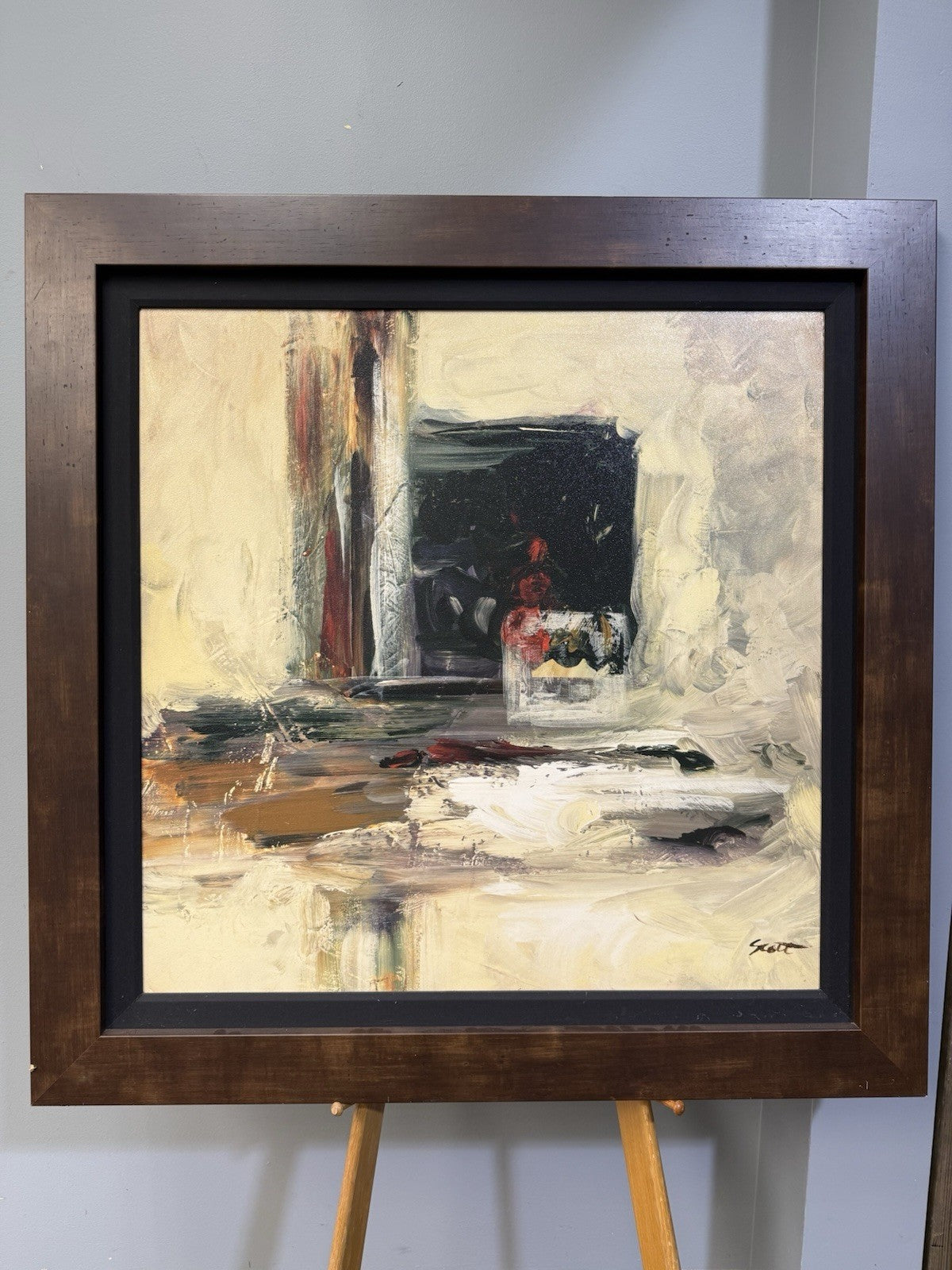 Gateway In The Style Of Chris Scott Modern Textured Painting Wood Frame