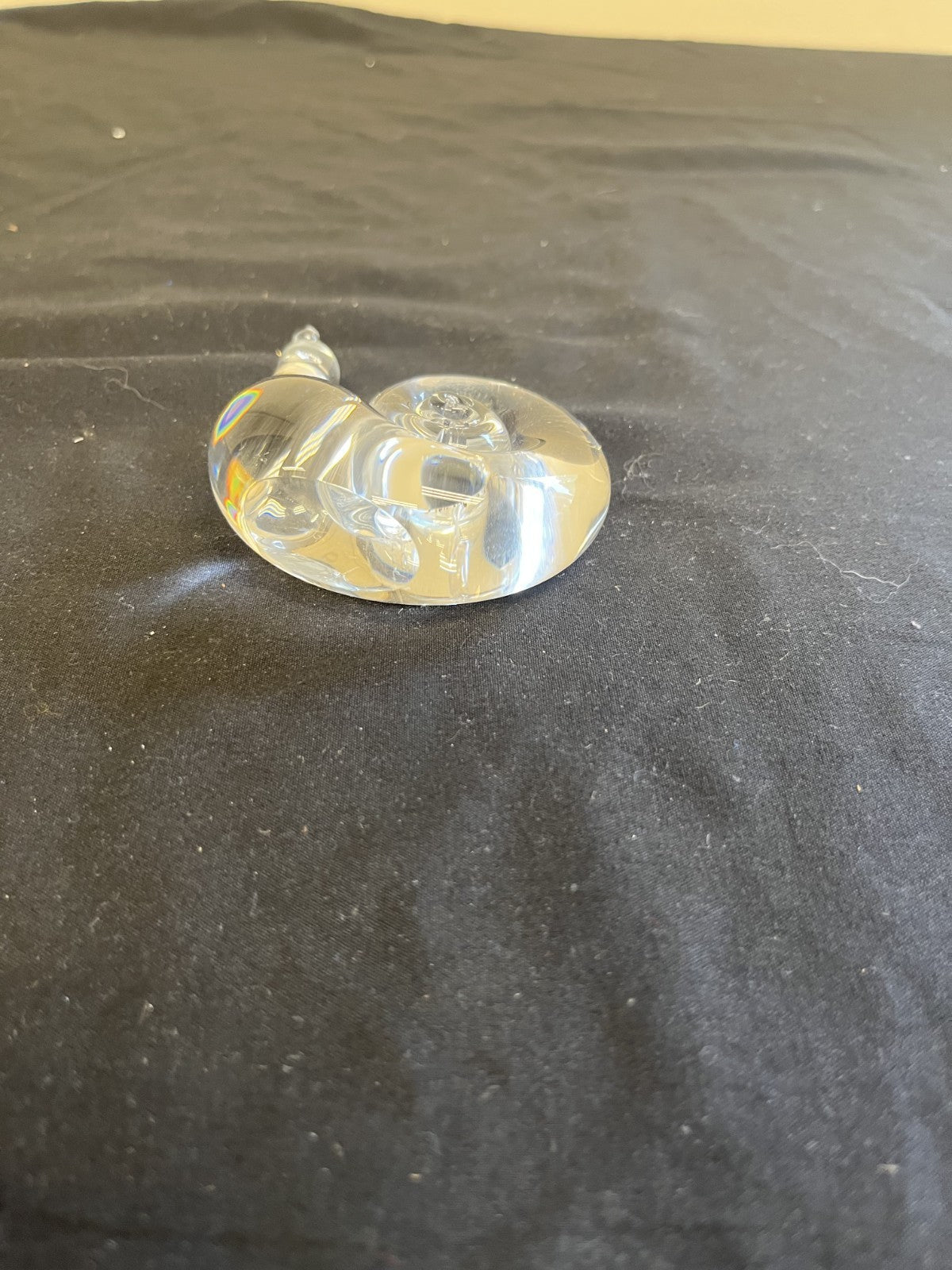 Vintage Steuben Stamped Crystal Snail Paperweight Broken Tentacles