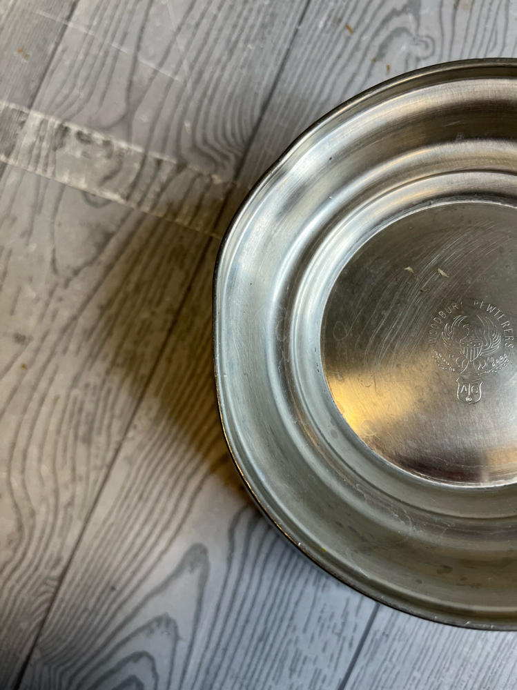Vintage Woodbury Pewters Footed Bowl Connecticut USA Kitchen Collectible