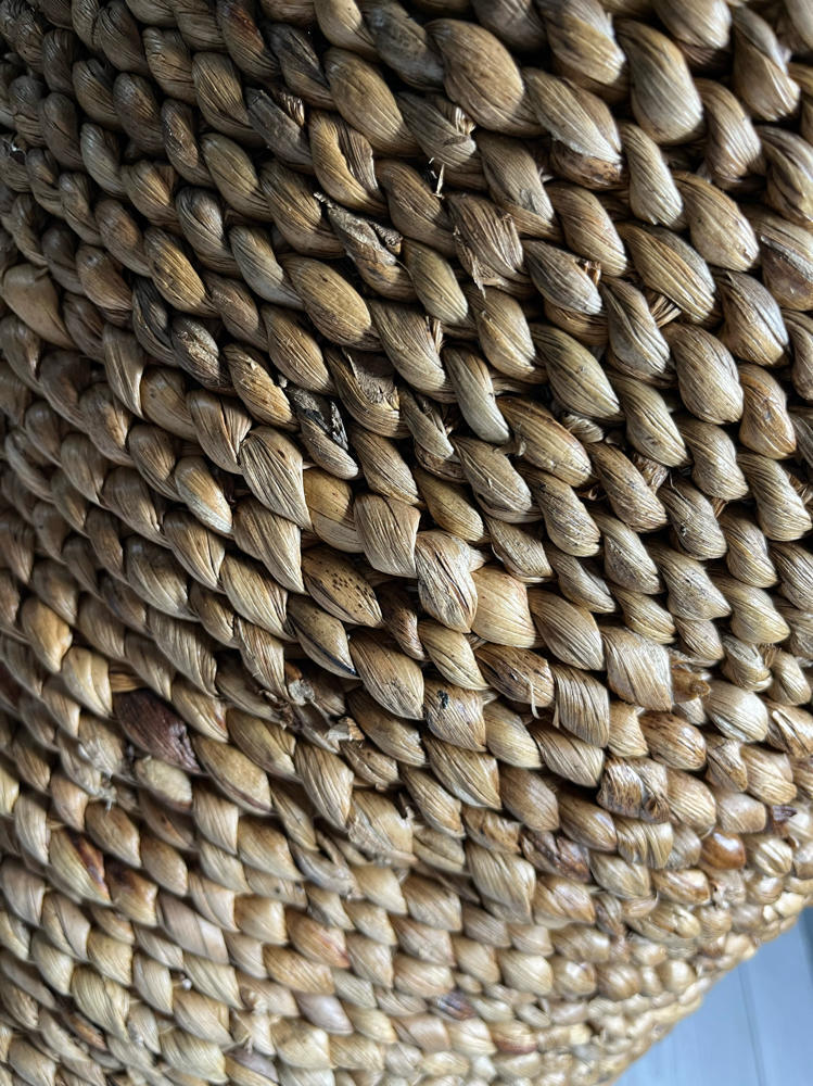 Hand Woven Braided Baskets Classic Shape Double Braided Handles Natural Decor