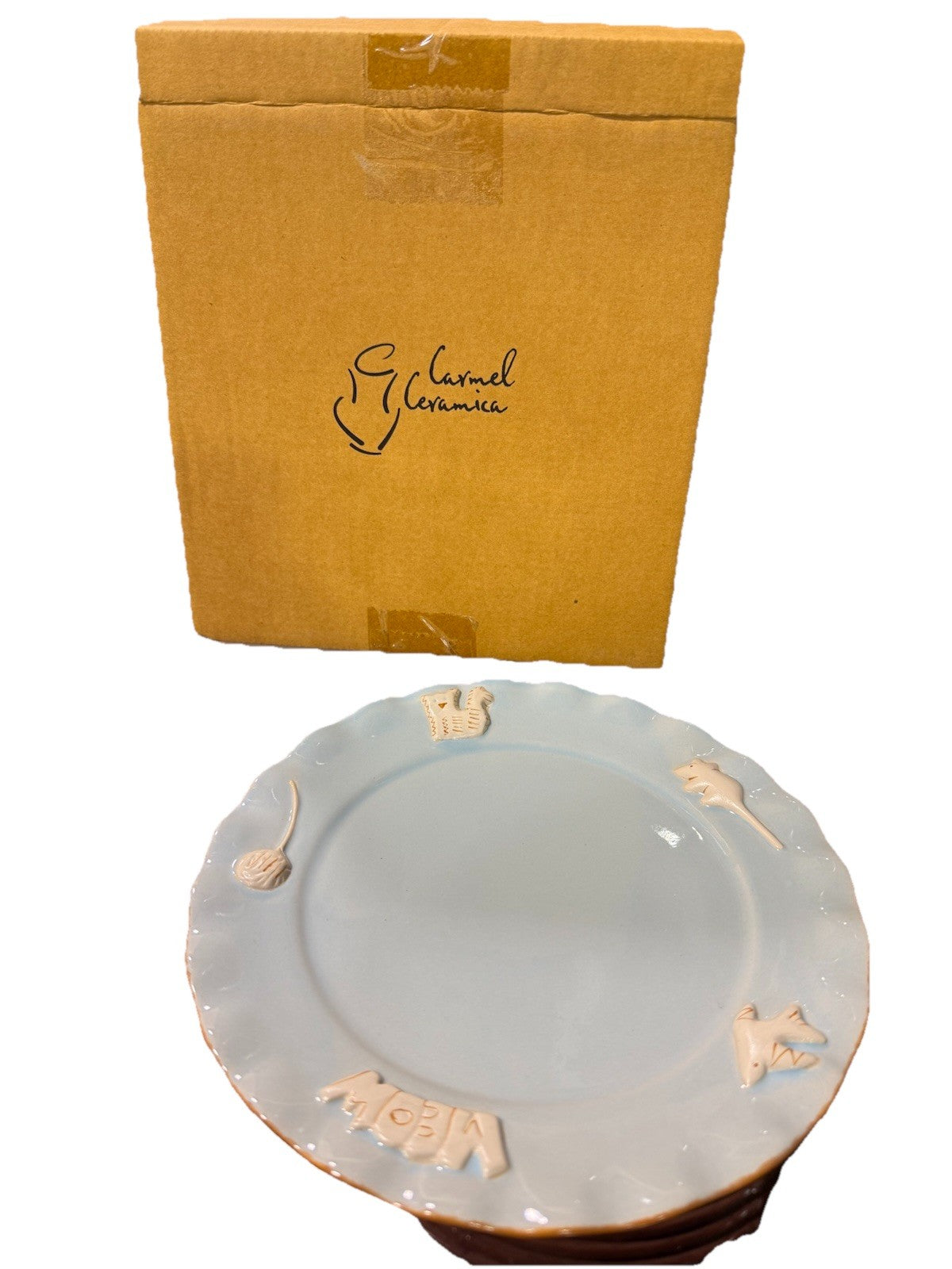 Cat Whisker Plate in Sky Blue by Carmel Ceramica