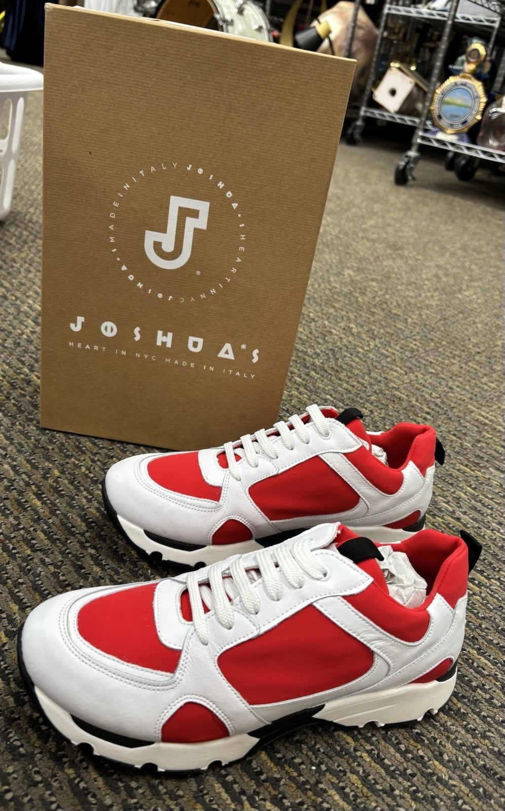 Joshua Sanders Women Red and White Jogger Sneakers Size 39/8