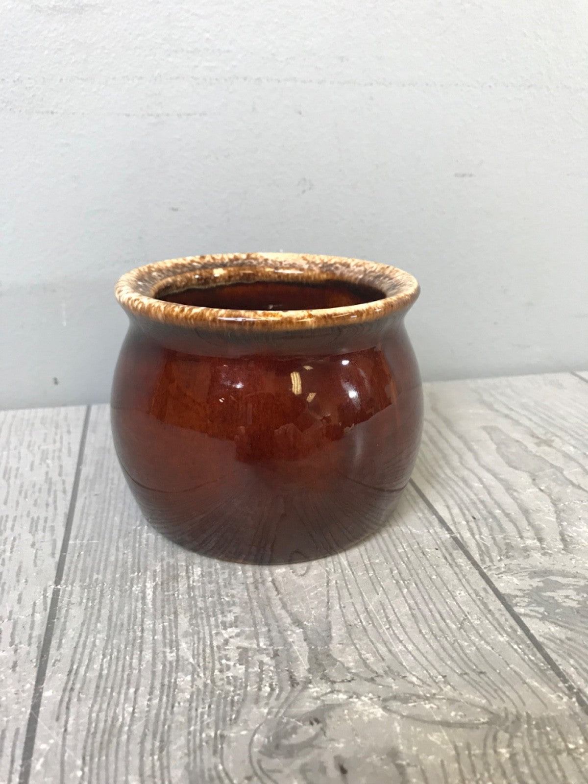 Pair of Mccoy Crock Brown Pots Chili Bowl and Hull Bowl - Kitchen Bowls