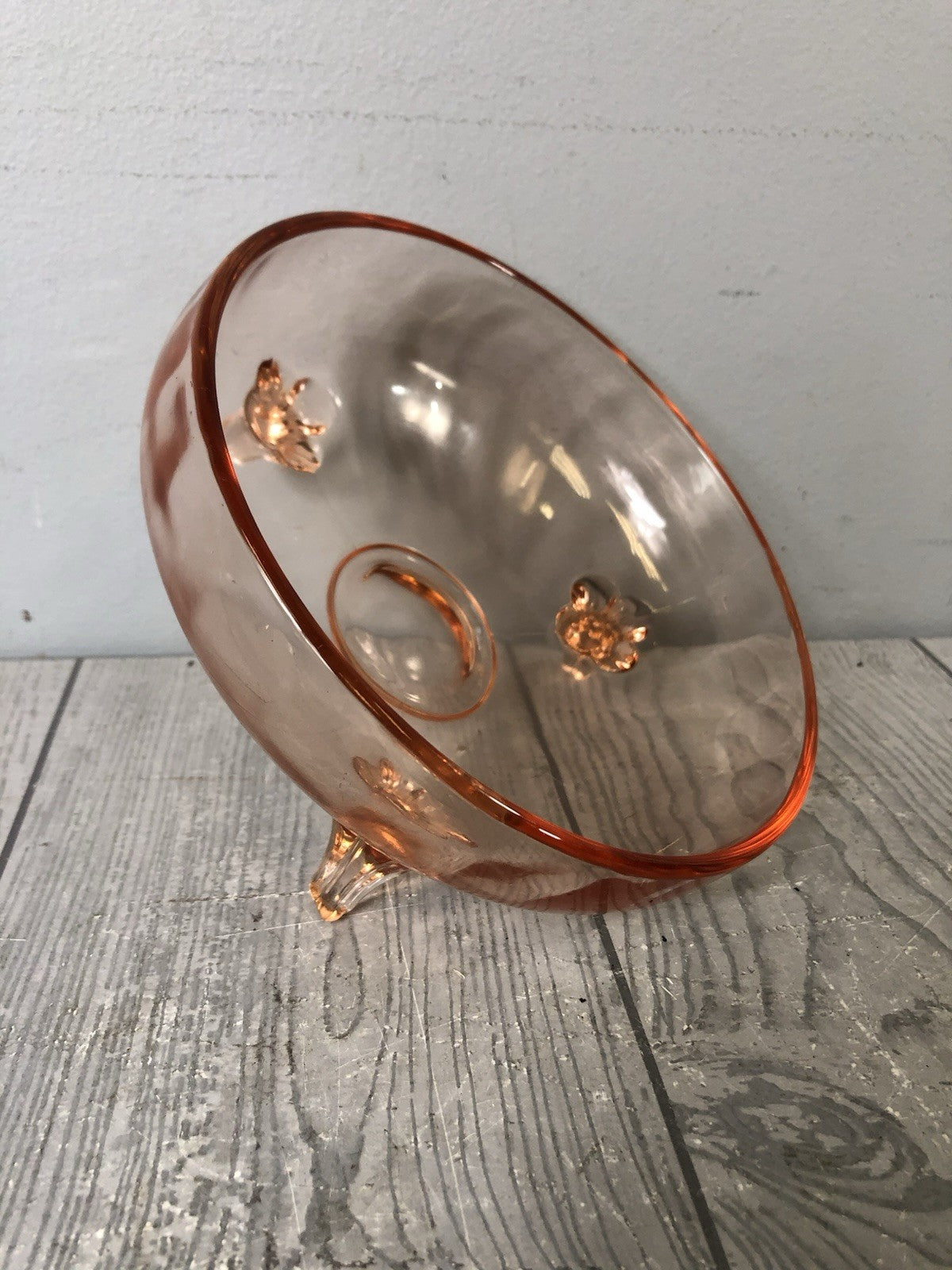 Light Pink Decorative Trinket Bowl for Home Decor - Floral Designs - W/ Lid