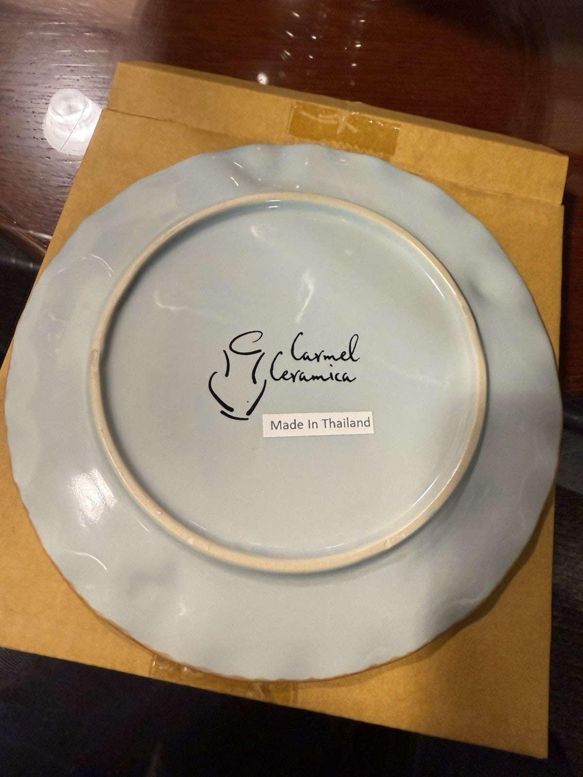 Cat Whisker Plate in Sky Blue by Carmel Ceramica