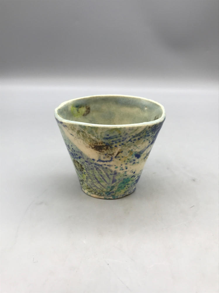 Set of 3 Beautiful Hand Painted Japanese Tea Cups - Home/ Kitchen Decor - Signed