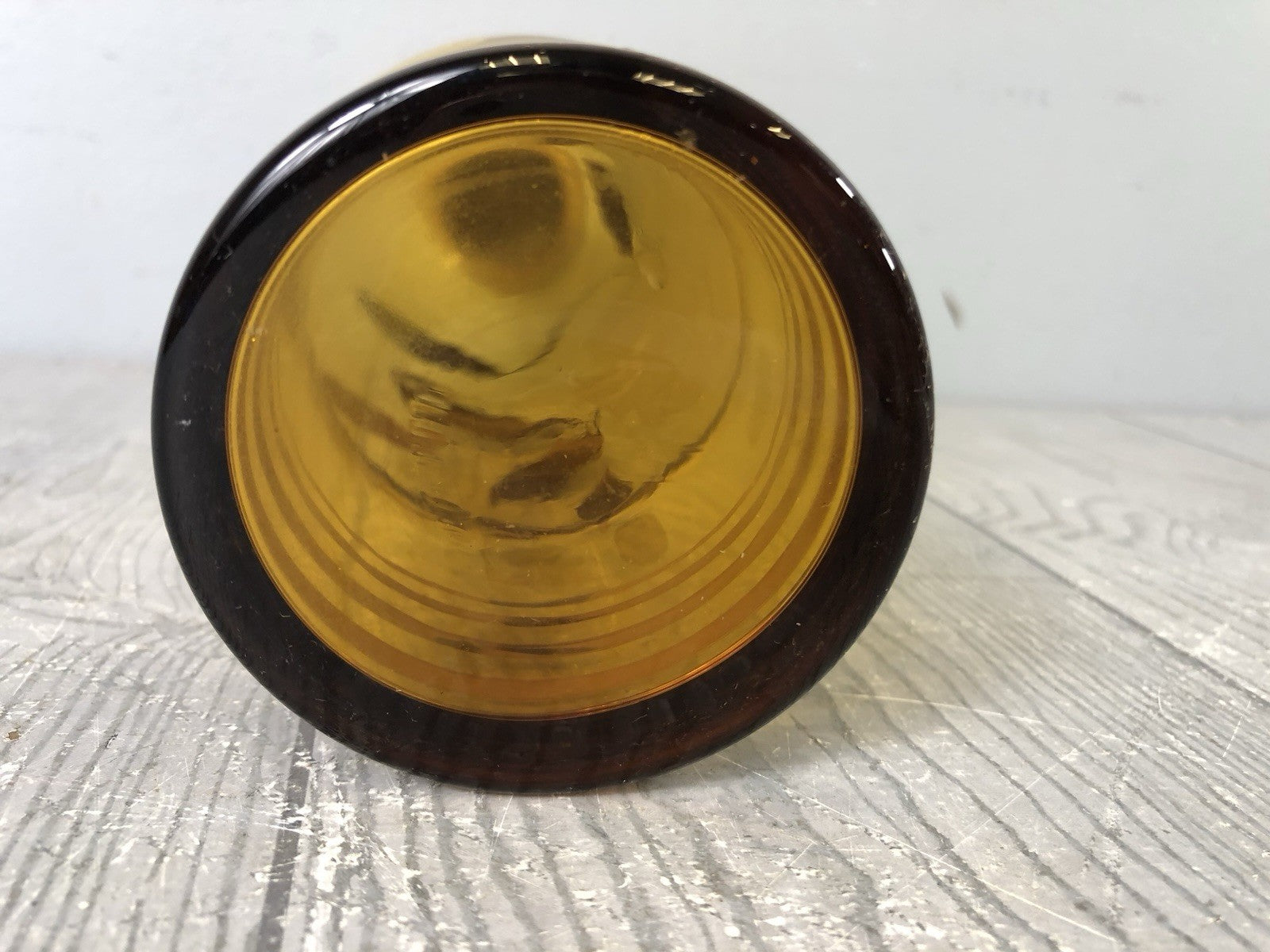 Beautiful Czech Bohemian Cut Amber Crystal Glass Etched Flower Decanter