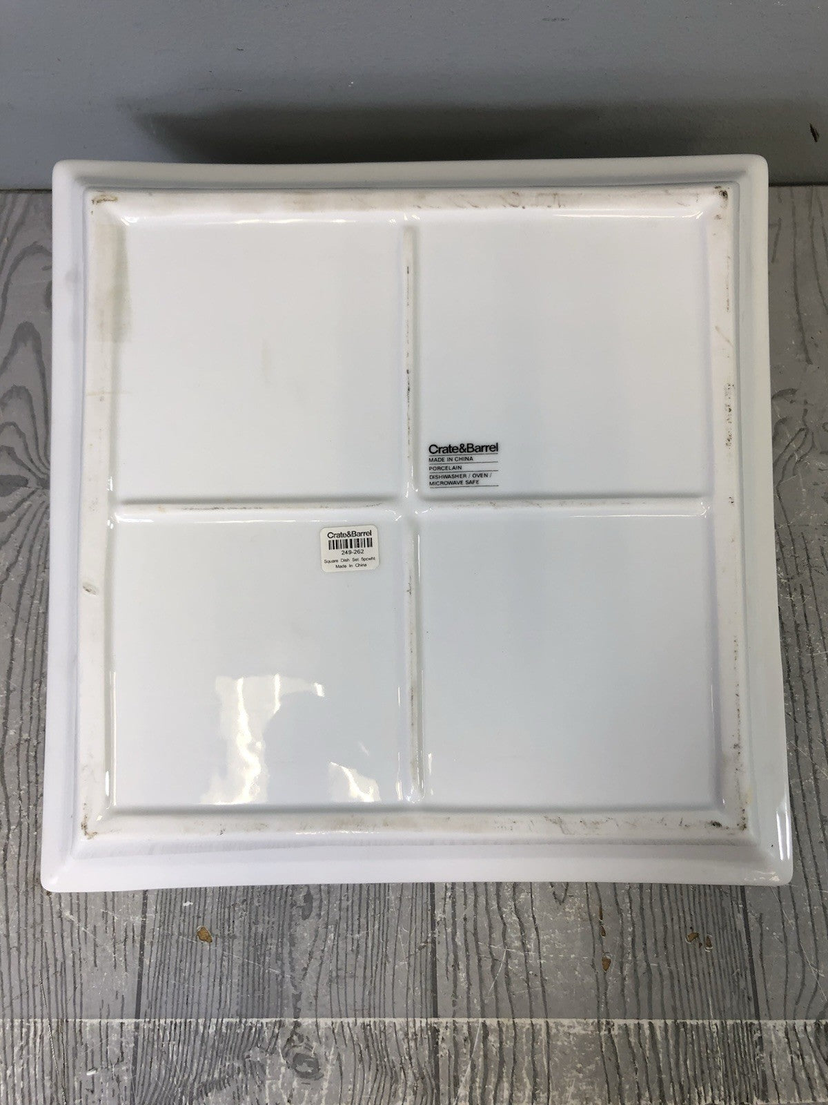 Crate & Barrel White Serving Plates - One Large Plate and Four Small Plates