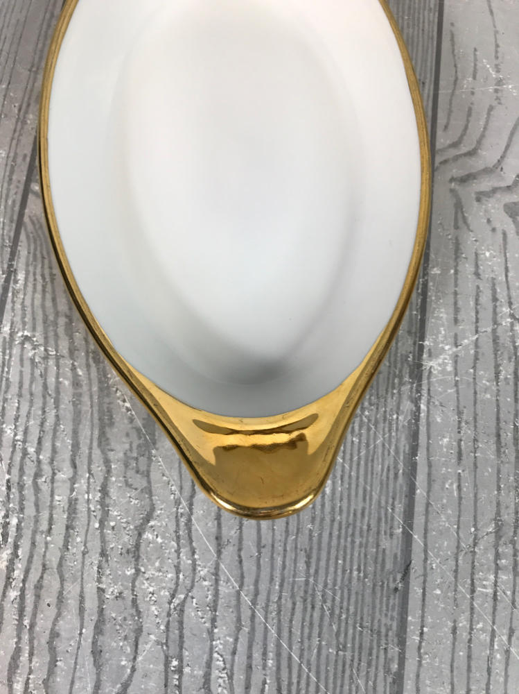 Royal Worcester England Gold Painted Ceramic Gold Condiment Dish - Size 7