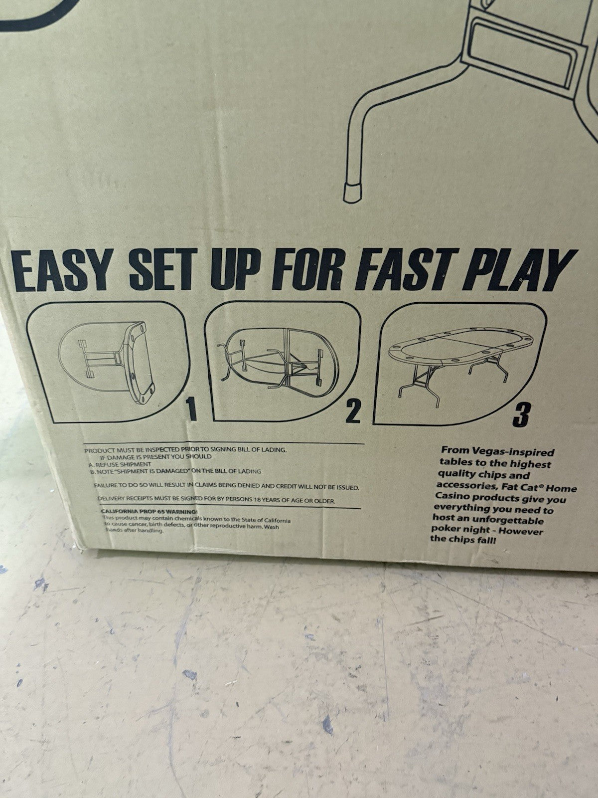 Fat Cat GLD Folding Texas Hold’Em Poker Table in Open Box