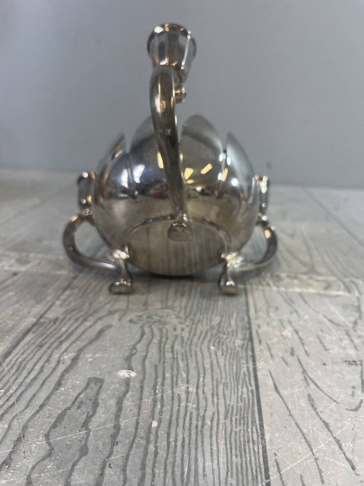 Vintage Silver Plate Lotus Three Candle Holder with Original Paperwork No Box