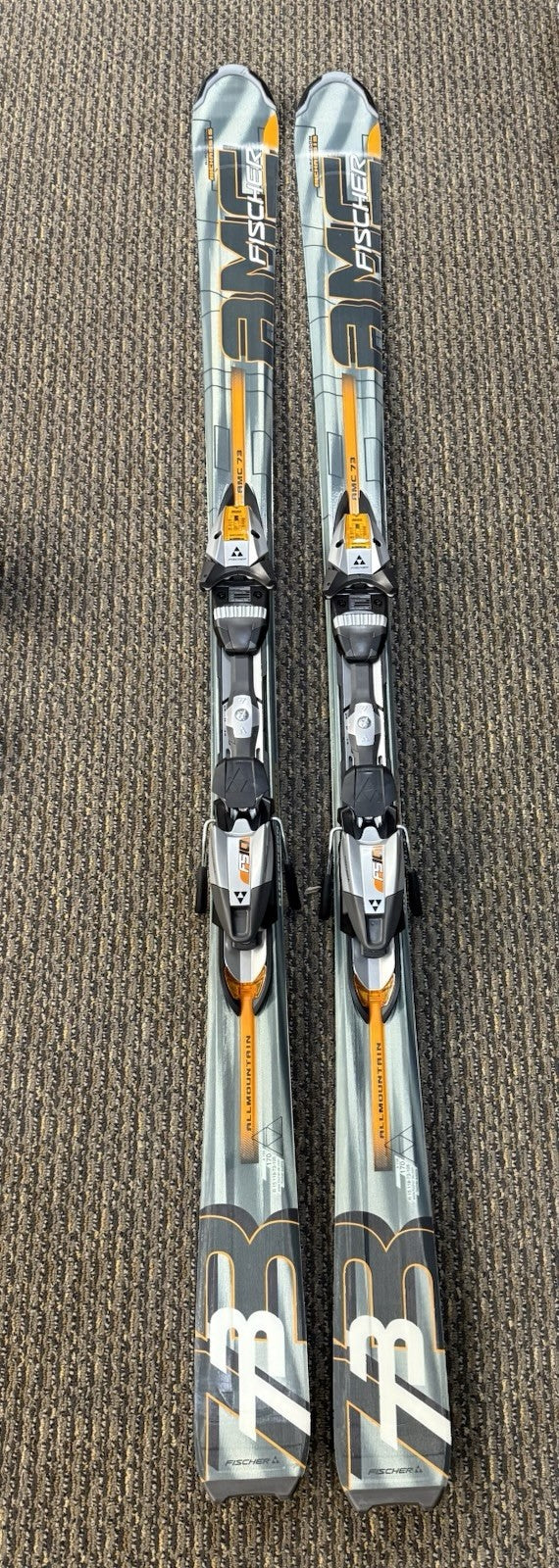 Fischer AMC 73 All Mountain Skis With Fischer FS10 Bindings Orange & Black