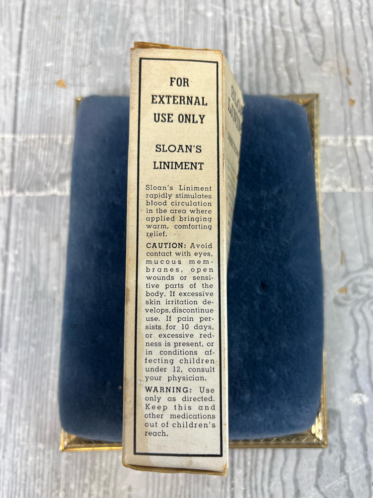 Antique Advertising Sloan's Liniment Bottle in Box Standard Laboratories, Inc.
