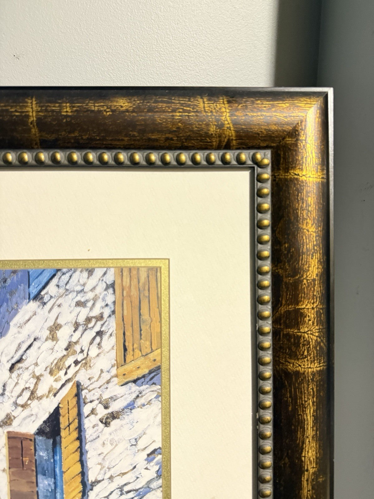 Framed Art Pathway to the Shops Italian Artist Guido Borelli Hand Signed Lithogr