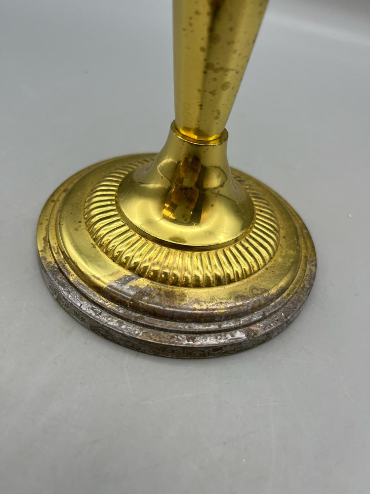 Solid Brass Stiffel Candlestick Detailed Fluted Design on Stem Made In India