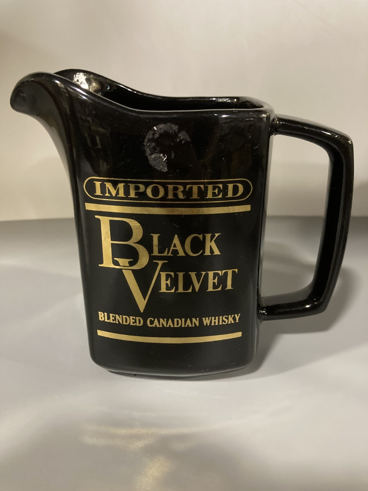 Vintage Collectible Ceramic Liquor Jug/Pitcher Imported Black Velvet Canadian