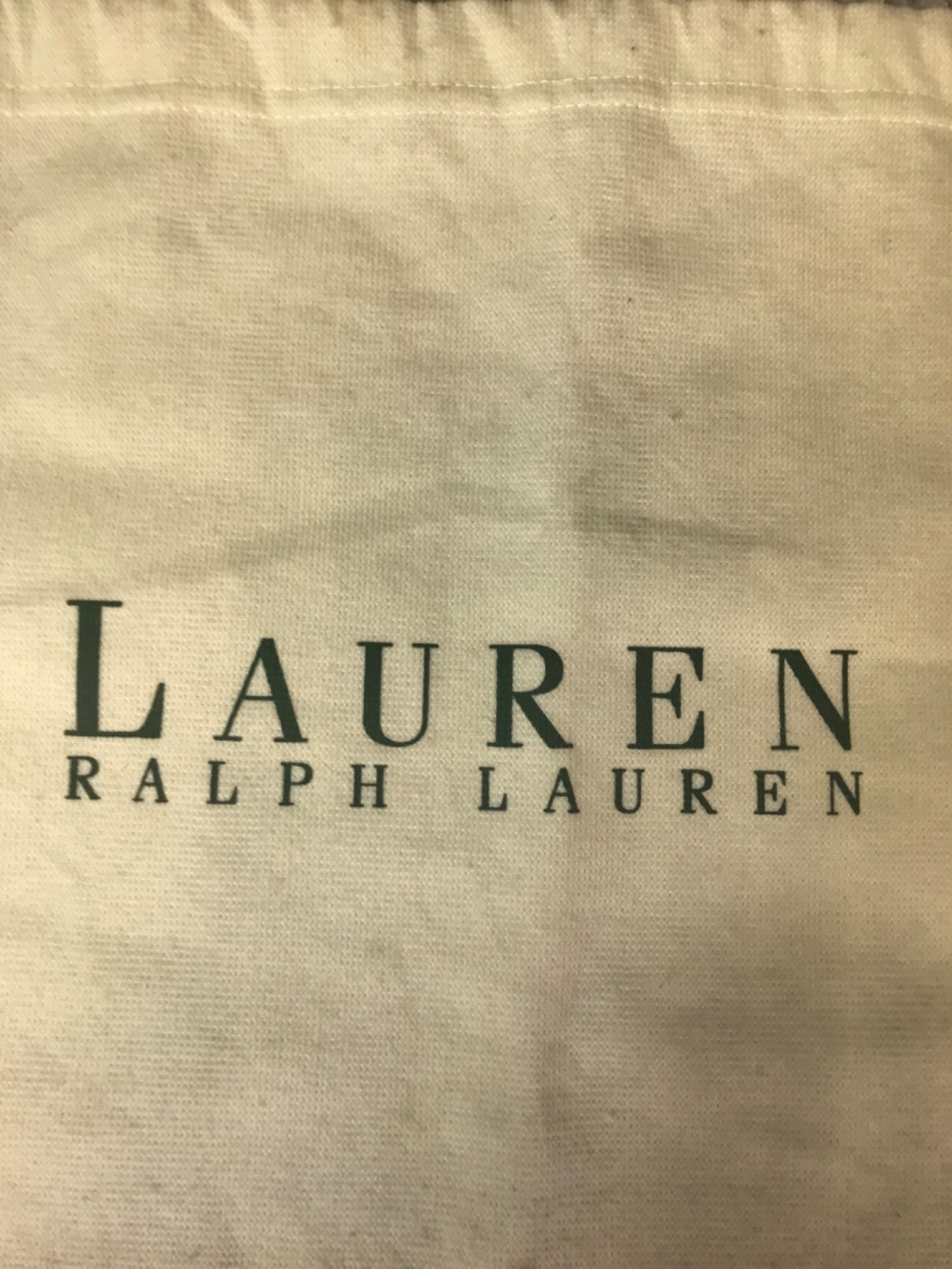 Beige Ralph Lauren Drawstring Dust Bag - 14.5" x 11"