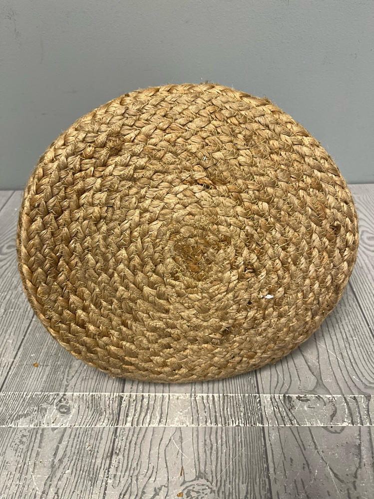 Threshold Jute and Cotton Large Basket Bag Carryall with Handles Twined Wicker