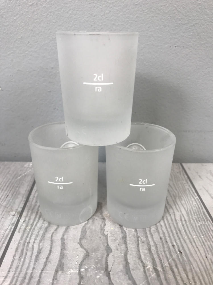 Set of 3 Jaegermeister Frosted Shot Glasses - Heavy Duty Bar Shot Glasses