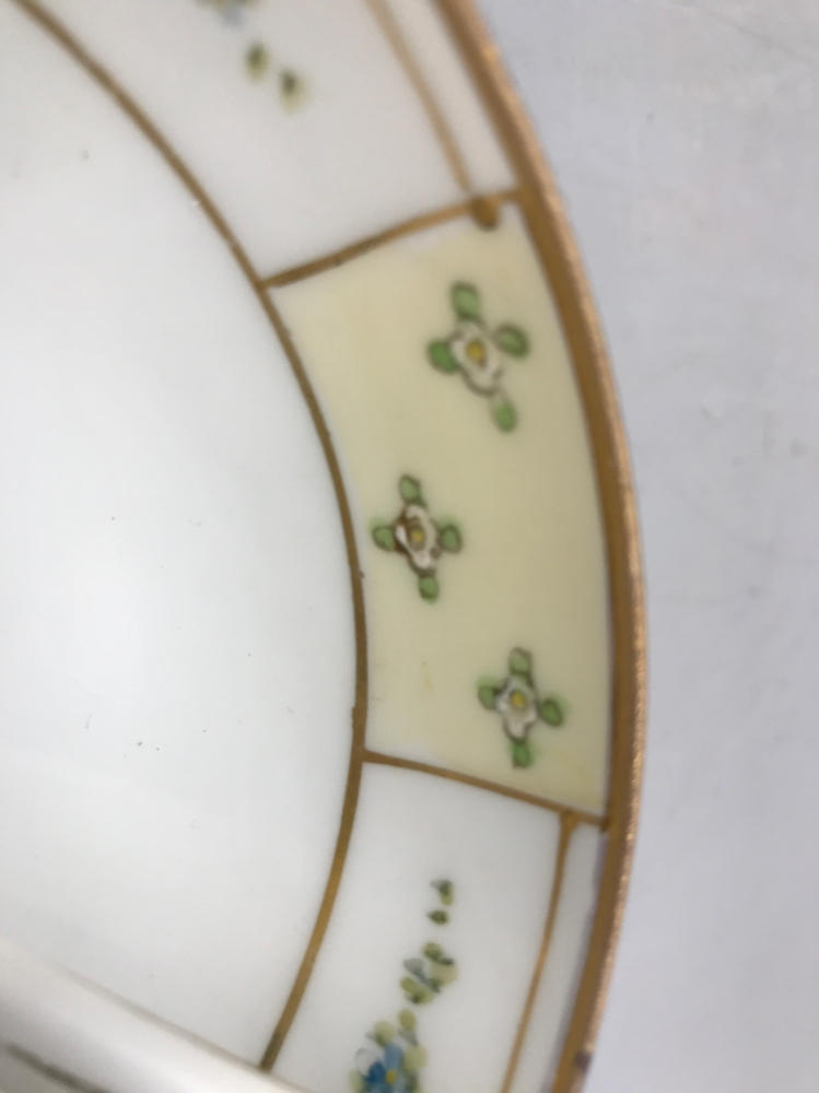 Hand painted 3 Legged Nippon Bowl with Spoon/Ladle