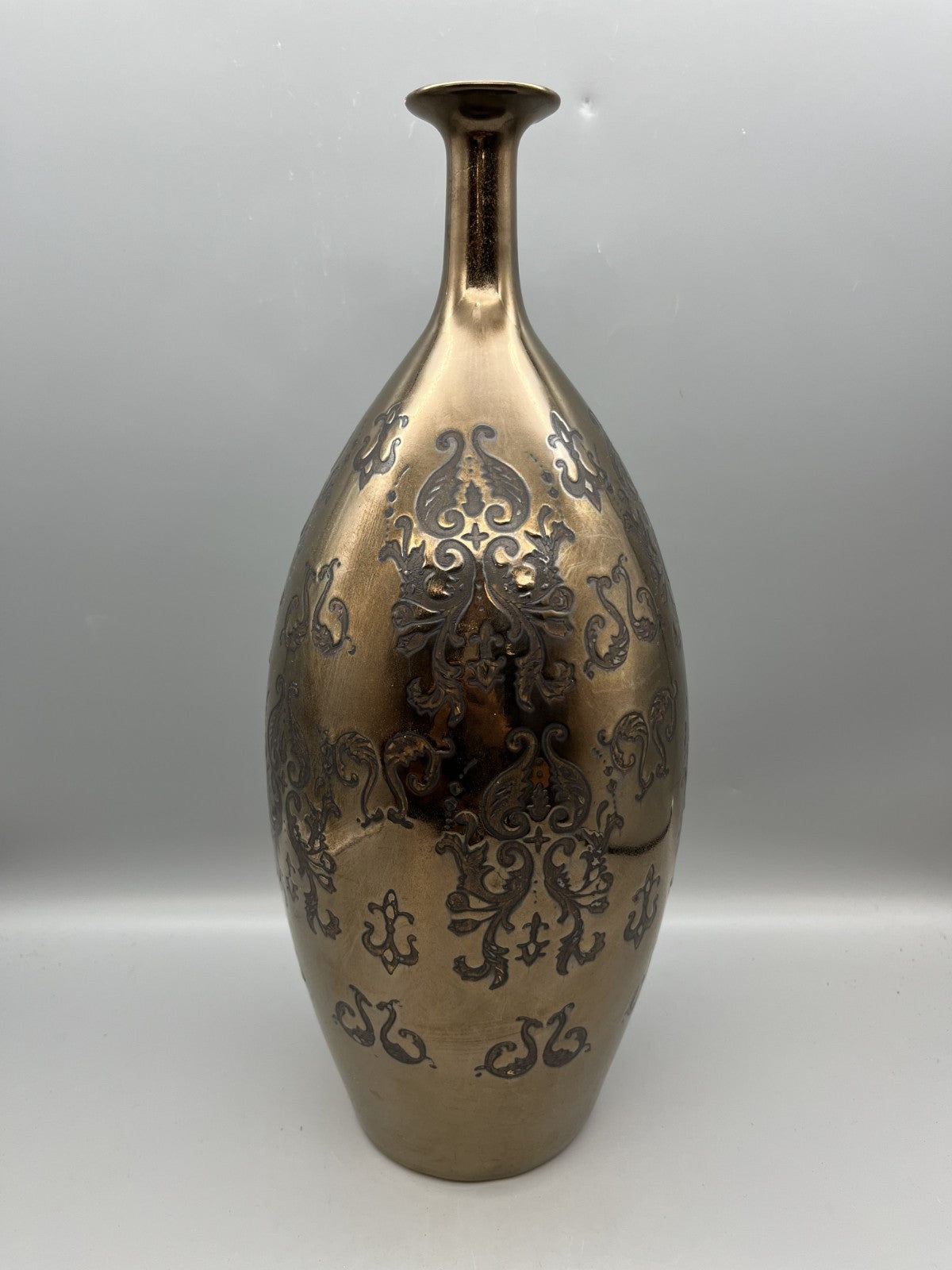 Japanese Meiji Period Bronze Colored Vase Replica 19th Century Style Home Decor