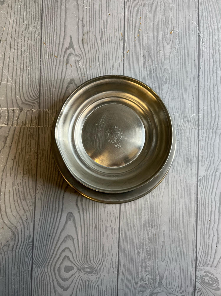 Vintage Woodbury Pewters Footed Bowl Connecticut USA Kitchen Collectible