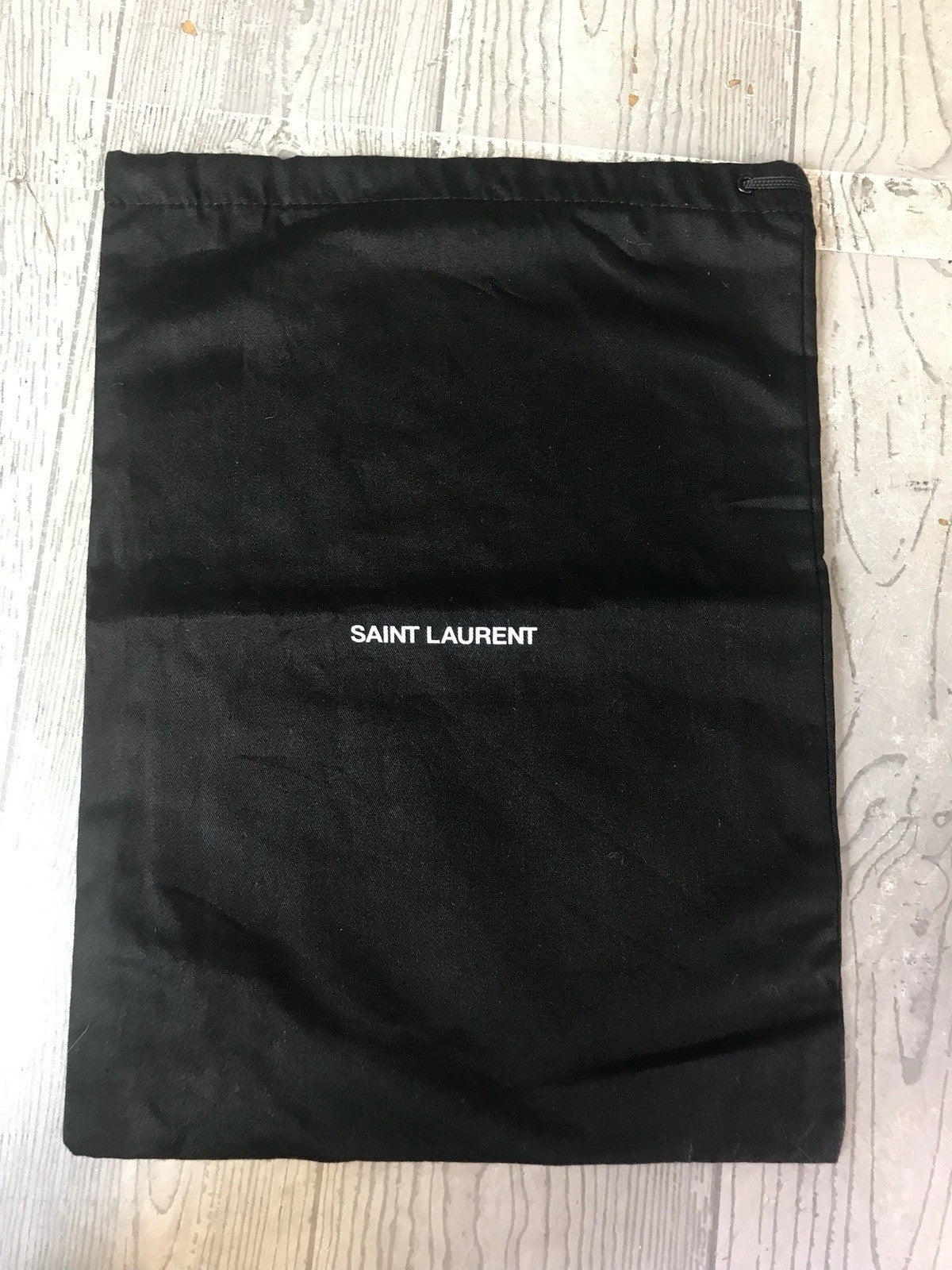 Saint Laurent Black Cloth Lined Designer Drawstring Dust Bag - 13.5 x 10