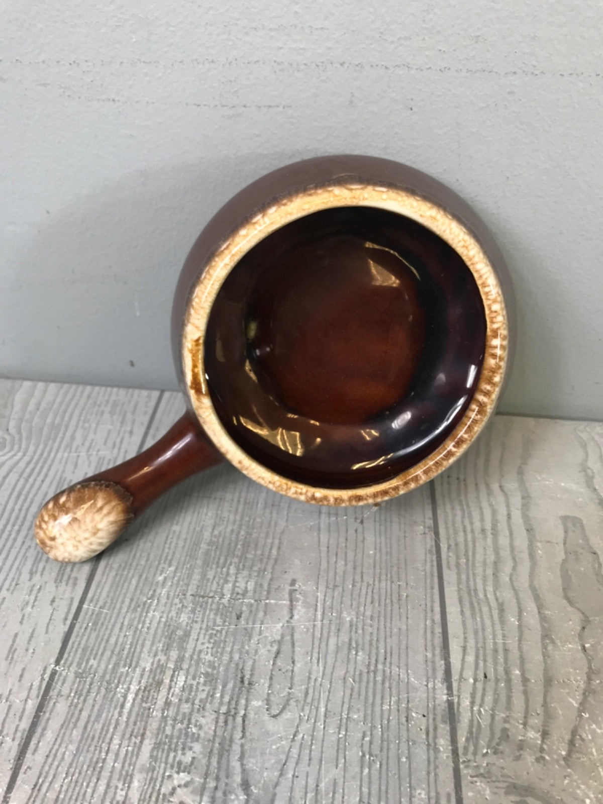 Pair of Mccoy Crock Brown Pots Chili Bowl and Hull Bowl - Kitchen Bowls