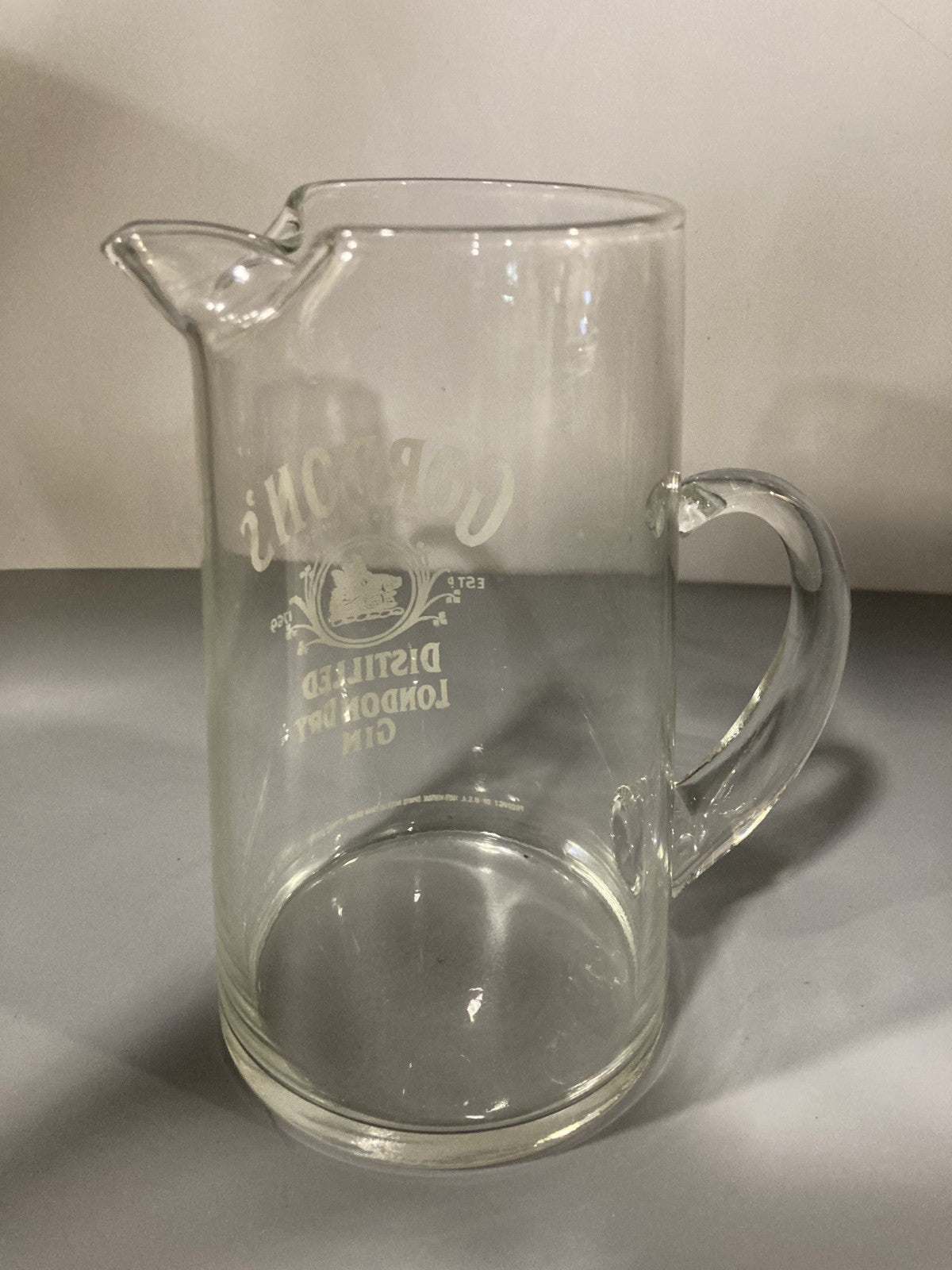Vintage Collectible Liquor Jug/Pitcher Gordon's Distilled London Dry Gin Clear
