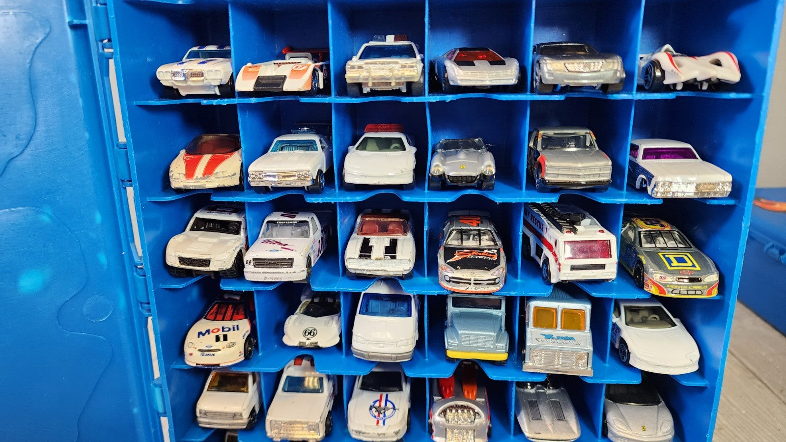 Mattel Hot Wheels Blue 48 Car Carrying Case Filled with 58 Cars! 2000s (Box 2)