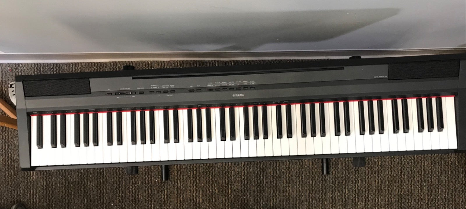 YAMAHA P-80 Black Electronic Piano Keyboard with Stand- 88 Keys- Pedal and Cable