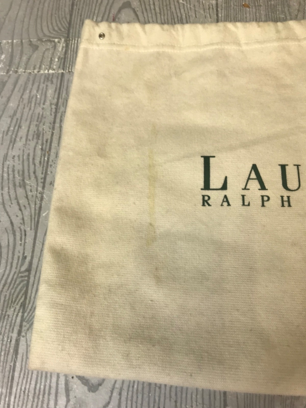 Beige Ralph Lauren Drawstring Dust Bag - 14.5" x 11"