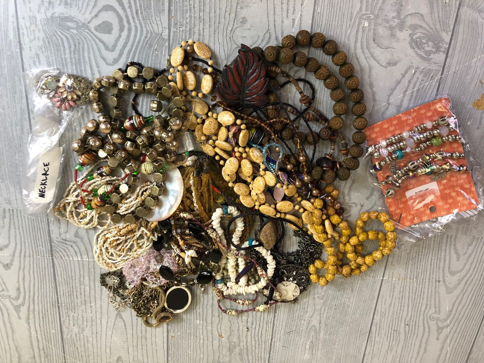 2 Pound Lot of Assorted Style Bulk Necklaces for Crafting and Repurposing
