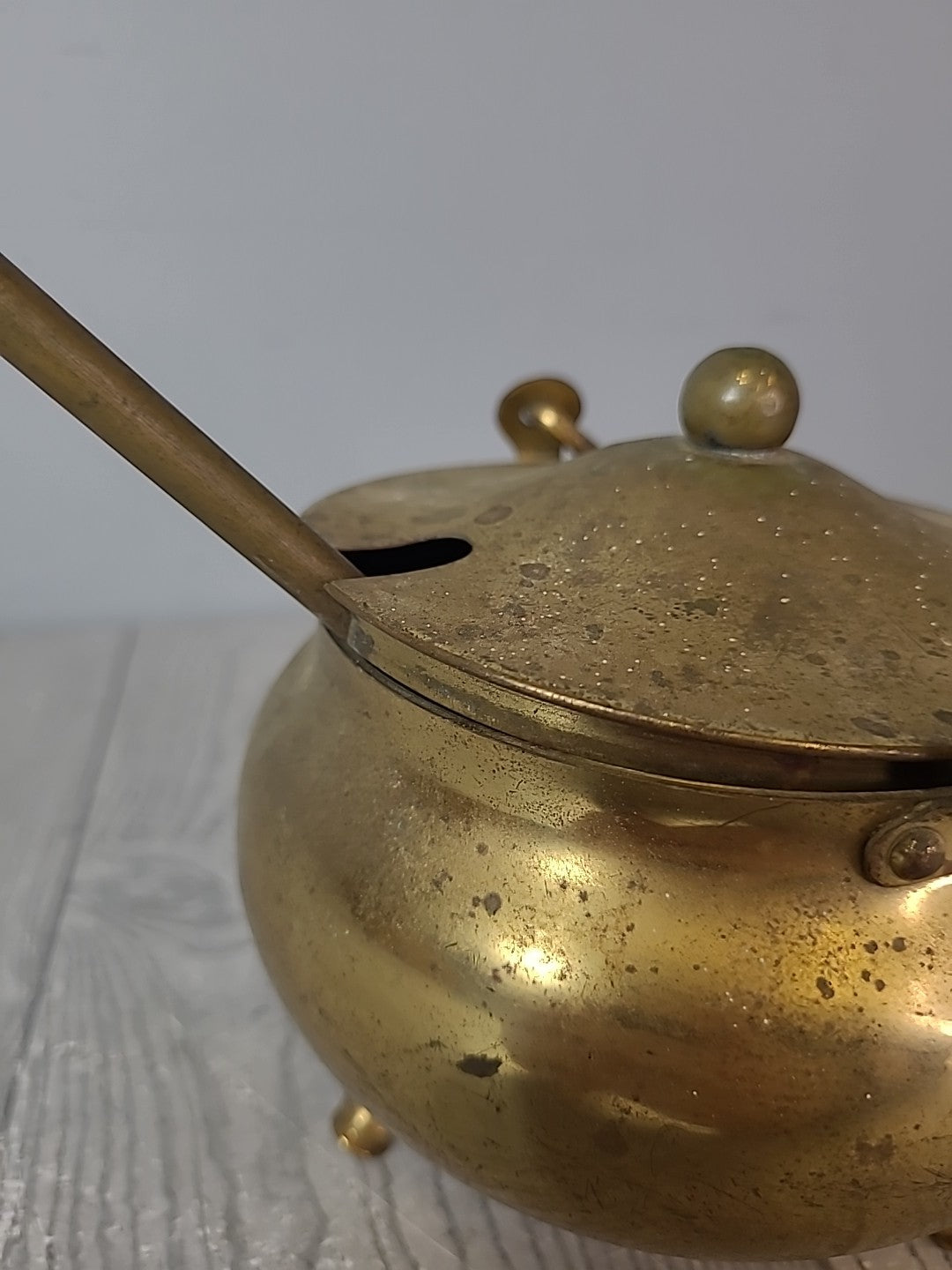 Vintage Brass Firestarter Mortar/ Pestle Kindling Lighter with Lid