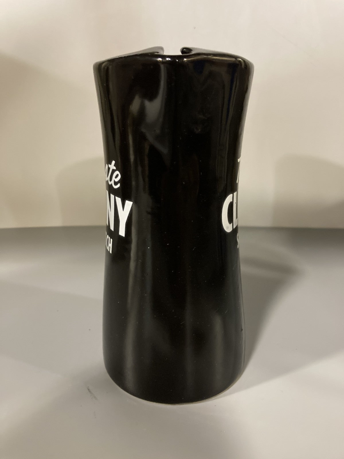 Vintage Collectible Ceramic Liquor Jug/Pitcher Taste Cluny Scotch Black/White