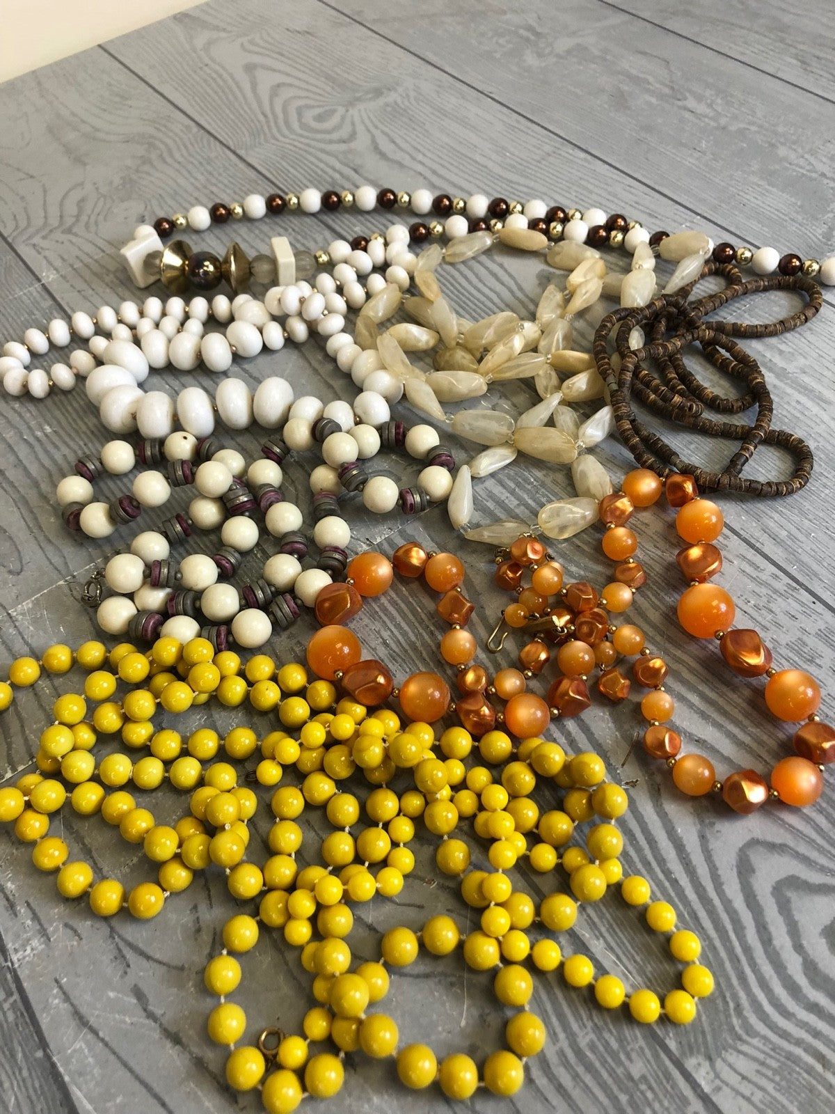 1.8 Pound Lot of Assorted Beaded Costume Necklaces- Different Colors and Styles