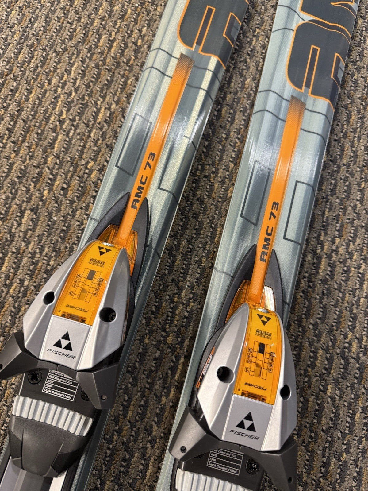 Fischer AMC 73 All Mountain Skis With Fischer FS10 Bindings Orange & Black