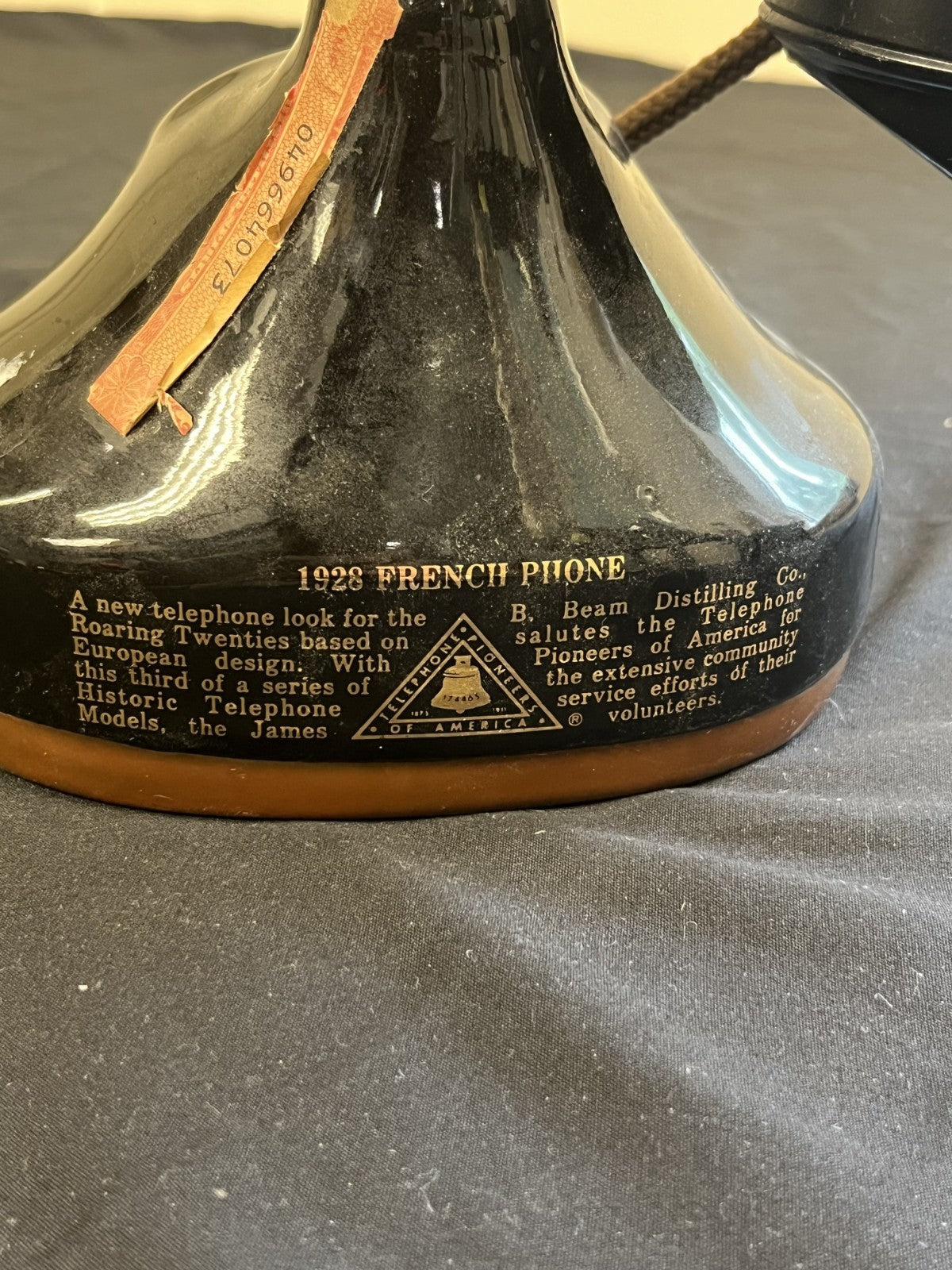 Vintage Jim Beam French Telephone Whiskey Decanter Decorative Piece