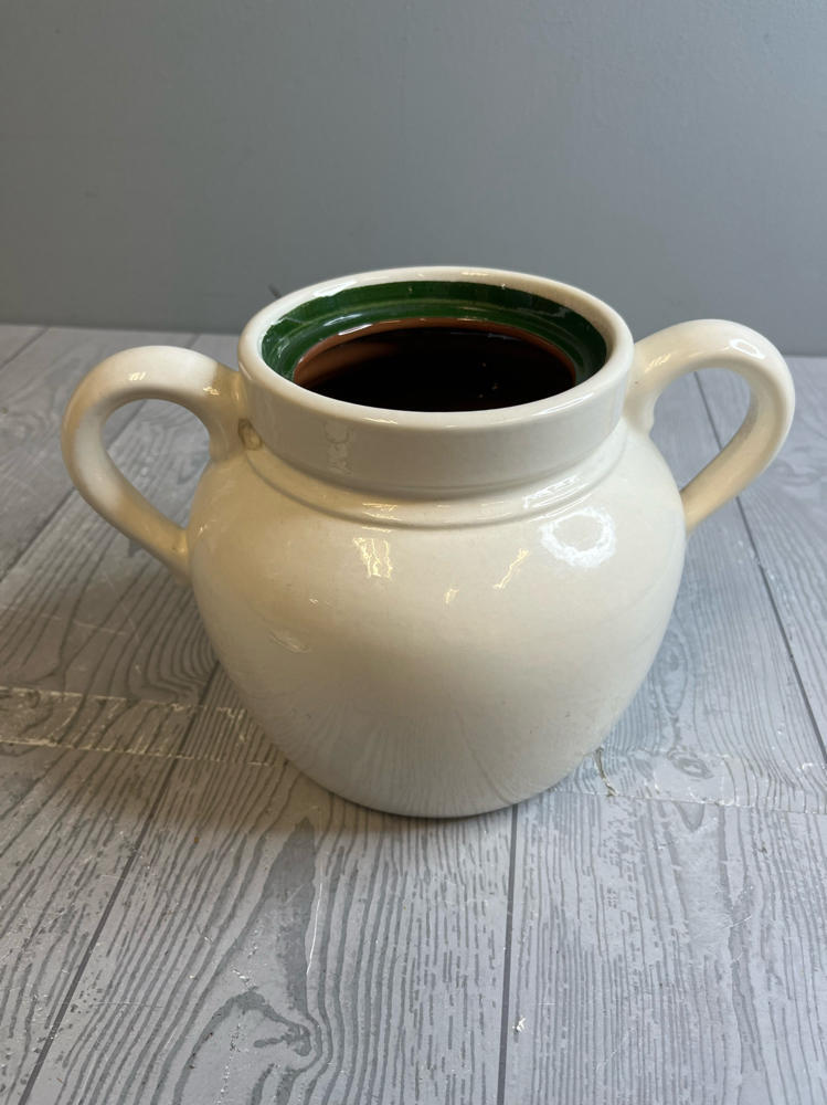 Vintage Stangl Pottery Blue Tulip Lidded Bean Pot Cookie Jar Hand Painted Design