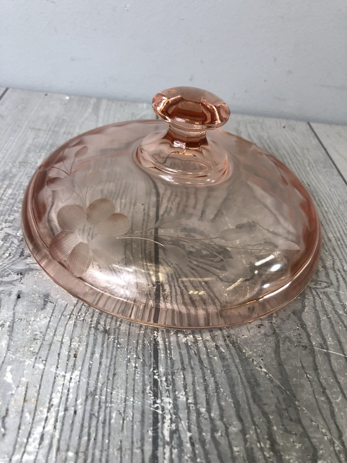 Light Pink Decorative Trinket Bowl for Home Decor - Floral Designs - W/ Lid