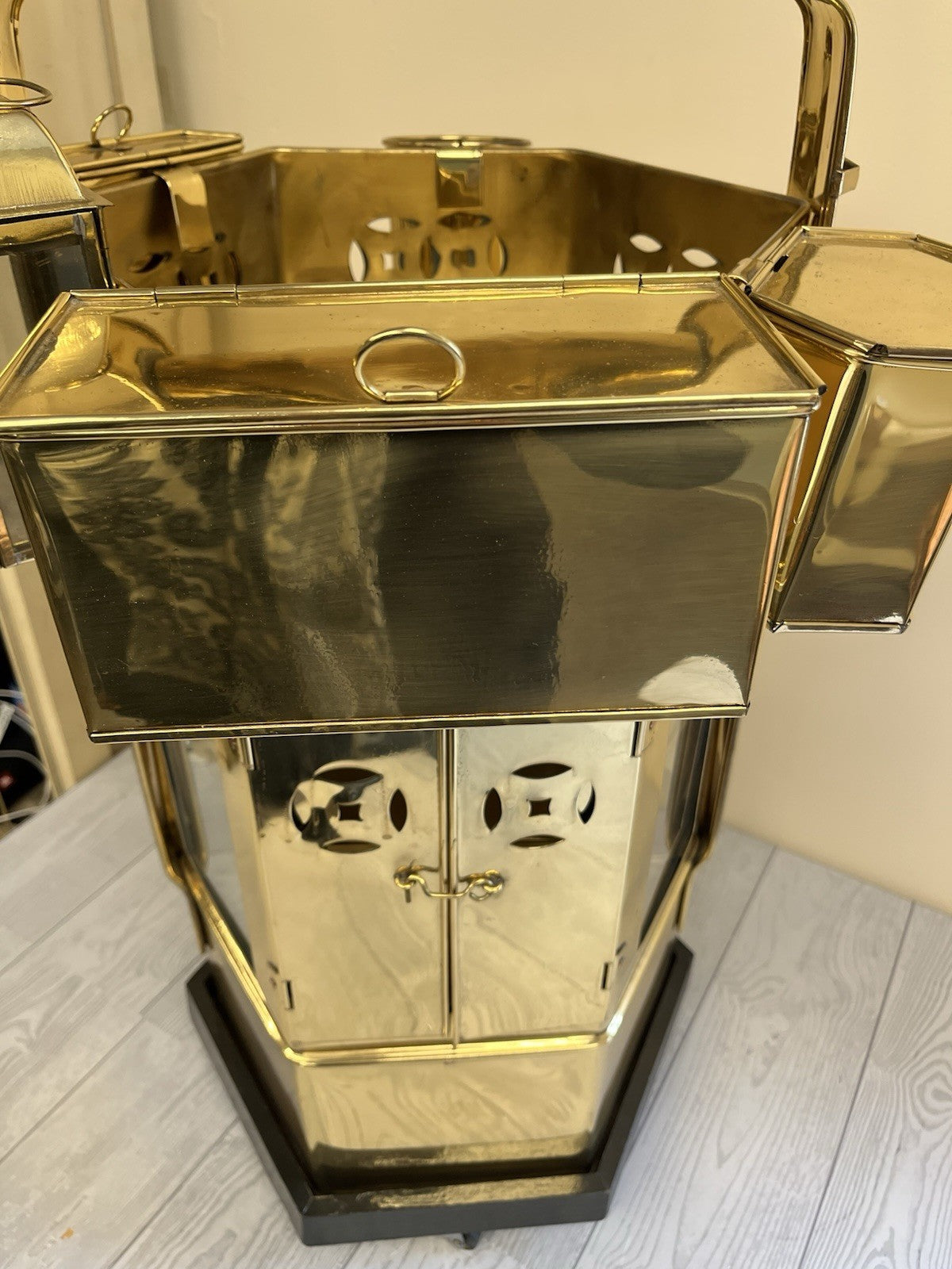 Vintage Asian Brass Street Food Noodle Cart Tiffin Box wt 5 Original Accessories