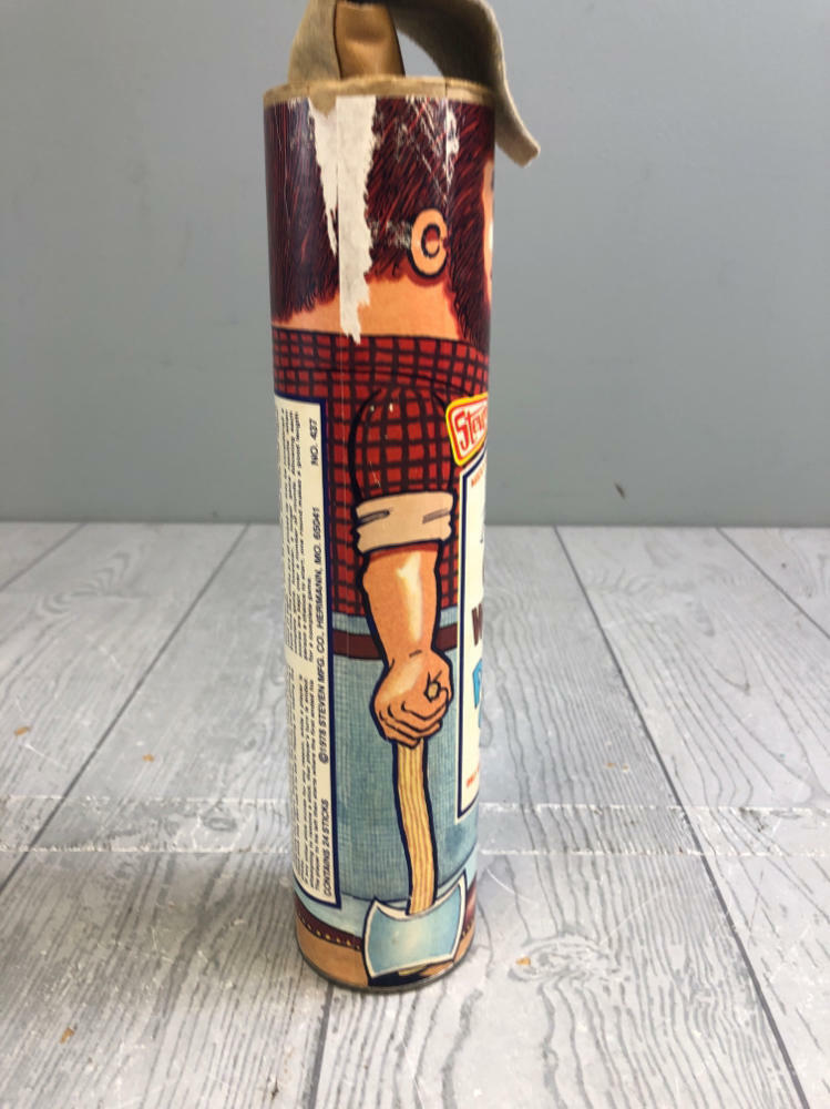 Vintage STEVEN 1978 Paul Bunyan Wooden Pic-Up Stix with Holder - No Lid Included